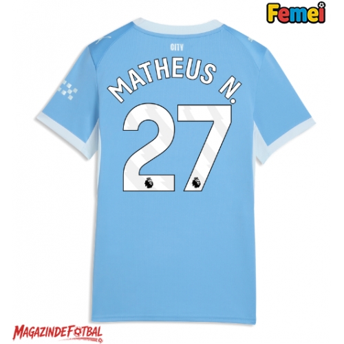 Manchester City Matheus Nunes #27 Tricou Fotbal Replică 2026-27 Femei Acasa Manchester City Matheus Nunes #27 Tricou Fotbal Replică 2026-27 Femei Acasa